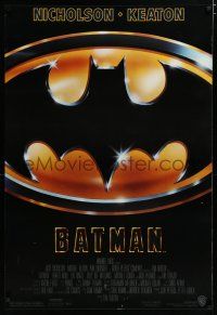 7w062 BATMAN 1sh '89 Michael Keaton, Jack Nicholson, directed by Tim Burton!