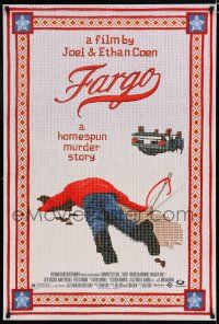 7w182 FARGO DS 1sh '96 a homespun murder story from the Coen Brothers, great art!