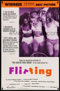 7w195 FLIRTING 1sh '92 great image of sexy Nicole Kidman in underwear!