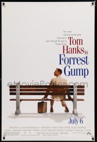 7w200 FORREST GUMP advance 1sh '94 Tom Hanks waiting for the bus, Robert Zemeckis!