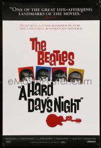 7w261 HARD DAY'S NIGHT DS 1sh R99 great image of The Beatles, rock & roll classic!