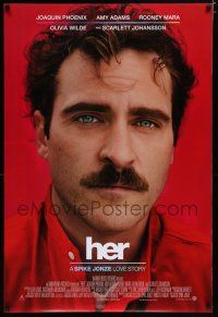 7w270 HER advance DS 1sh '13 image of depressed Joaquin Phoenix in Spike Jonze love story!