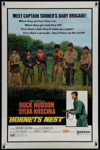 7w284 HORNETS' NEST 1sh '70 Rock Hudson, great cast portrait of teens with guns!