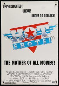 7w286 HOT SHOTS DS 1sh '91 Charlie Sheen, Valeria Golino, Lloyd Bridges, Jim Abrahams!