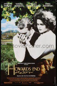 7w290 HOWARDS END 1sh '92 Helena Bonham Carter is pursued, Ivory/Merchant/Jhabvala