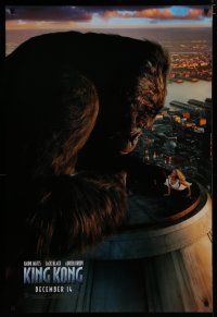 7w348 KING KONG teaser DS 1sh '05 Naomi Watts & giant ape on top of tower!