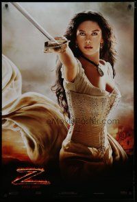 7w381 LEGEND OF ZORRO teaser DS 1sh '05 great image of super sexy Catherine Zeta-Jones!