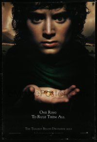 7w407 LORD OF THE RINGS: THE FELLOWSHIP OF THE RING teaser DS 1sh '01 J.R.R. Tolkien, one ring!