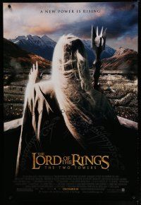 7w408 LORD OF THE RINGS: THE TWO TOWERS advance DS 1sh '02 J.R.R. Tolkien, Christopher Lee!