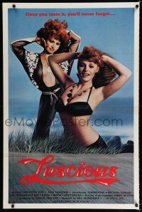 7w419 LUSCIOUS 1sh '80 Samantha Fox & Lisa DeLeeux are sexy redheads, x-rated!