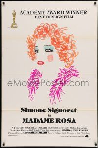 7w425 MADAME ROSA 1sh '78 La vie devant soi, cool artwork of Simone Signoret, French!