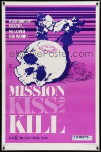 7w465 MISSION: KISS & KILL 1sh '83 Zhao Ji Zai Da Heng Hang, cool skull & martial arts action art!