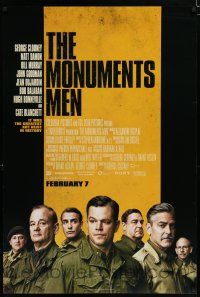7w473 MONUMENTS MEN February advance DS 1sh '14 George Clooney, Matt Damon, Bill Murray & more!