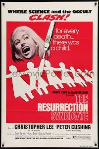 7w511 NOTHING BUT THE NIGHT 1sh R76 Christopher Lee, The Resurrection Syndicate!