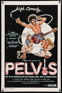 7w548 PELVIS 1sh '77 great Elvis comedy spoof, high comedy, wackiest art!