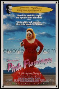 7w565 PINK FLAMINGOS 1sh R97 Divine, Mink Stole, John Waters' classic exercise in poor taste!