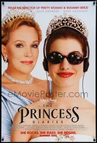 7w589 PRINCESS DIARIES advance DS 1sh '01 Julie Andrews, Anne Hathaway, Disney