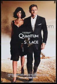7w599 QUANTUM OF SOLACE matte advance DS 1sh '08 Daniel Craig as James Bond, sexy Olga Kurylenko!