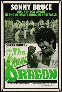 7w608 KUNG-FU THE INVISIBLE FIST 1sh R1970s The Real Dragon with Sonny Bruce, Brucesploitation!