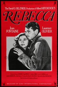 7w609 REBECCA 1sh R90s Alfred Hitchcock, Laurence Olivier & Joan Fontaine!