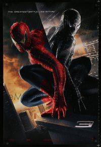 7w701 SPIDER-MAN 3 greatest battle textured teaser DS 1sh '07 Maguire in red & black costumes!
