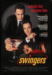7w738 SWINGERS 1sh '96 Vince Vaughn w/martini, Jon Favreau, sexy Heather Graham!