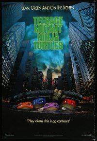 7w746 TEENAGE MUTANT NINJA TURTLES teaser 1sh '90 live action, cool image of turtles in NYC sewers!
