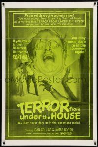 7w755 TERROR FROM UNDER THE HOUSE 1sh '76 if you look in the basement, be ready to SCREAM!