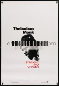 7w760 THELONIOUS MONK: STRAIGHT, NO CHASER 1sh '89 Clint Eastwood produced jazz bio!