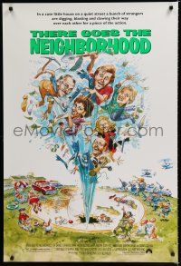 7w761 THERE GOES THE NEIGHBORHOOD 1sh '92 Jeff Daniels, Catherine O'Hara, kooky artwork!