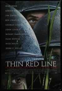 7w763 THIN RED LINE style B 1sh '98 Sean Penn, Woody Harrelson & Jim Caviezel in WWII!