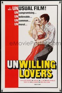 7w803 UNWILLING LOVERS 1sh '77 uncompromising, unbelievable, great art of very sexy Jody Maxwell!