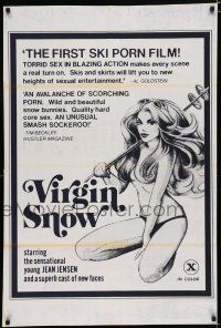 7w810 VIRGIN SNOW 1sh '76 the sexy sensational young Jean Jennings skiing mostly naked!