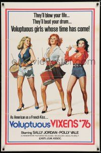 7w814 VOLUPTUOUS VIXENS '76 1sh '76 they'll beat your drum, artwork of sexy girls!
