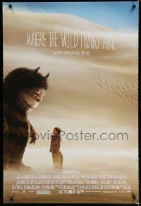 7w827 WHERE THE WILD THINGS ARE advance DS 1sh '09 Spike Jonze, cool image of monster & little boy!
