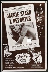 7w829 WHITE SLAVERY IN NEW YORK 1sh '75 Kim Poper as Jacky Starr, X Reporter!