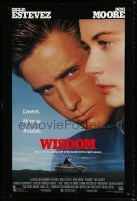 7w839 WISDOM 1sh '86 Demi Moore & Emilio Estevez are in love & rob banks!