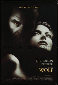 7w842 WOLF int'l 1sh '94 Jack Nicholson, Michelle Pfeiffer, James Spader