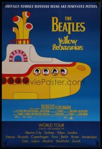 7w848 YELLOW SUBMARINE advance DS 1sh R99 psychedelic art of Beatles John, Paul, Ringo & George!