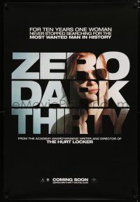 7w849 ZERO DARK THIRTY int'l teaser DS 1sh '12 Jessica Chastain, the greatest manhunt in history!