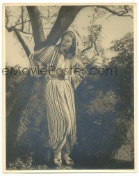 7x174 LORETTA YOUNG deluxe 11x14 still '20s the pretty actress c/u under tree in hooded robe!