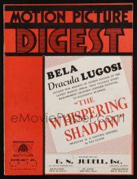 7x085 MOTION PICTURE DIGEST exhibitor magazine January 26, 1933 Bela Lugosi in Whispering Shadow!