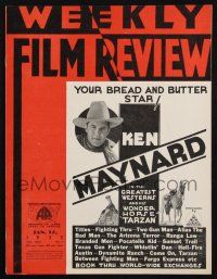 7x119 WEEKLY FILM REVIEW exhibitor magazine January 12, 1933 Ken Maynard, your bread & butter star!