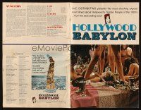 7x617 HOLLYWOOD BABYLON pressbook '72 Van Guylder directed, Tinseltown sexy scandals & orgies!