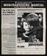 7x688 LOVE WITH THE PROPER STRANGER pressbook '64 romantic close up of Natalie Wood & Steve McQueen!