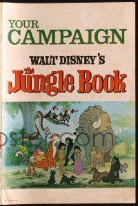 7x649 JUNGLE BOOK English pressbook '67 Disney cartoon classic, great image of Mowgli & friends!