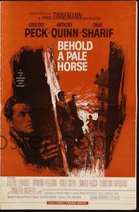 7x438 BEHOLD A PALE HORSE pressbook '64 Gregory Peck, Anthony Quinn, Sharif, Pressburger's novel!