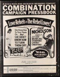 7x454 BLEEP/REBEL ROUSERS pressbook '71 love rebels vs rebel lover Jack Nicholson!