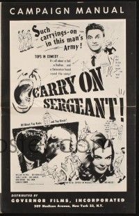 7x486 CARRY ON SERGEANT pressbook R60s Shirley Eaton in a wacky English military comedy!