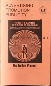 7x499 COLOSSUS: THE FORBIN PROJECT pressbook '70 the day man built himself out of existence!